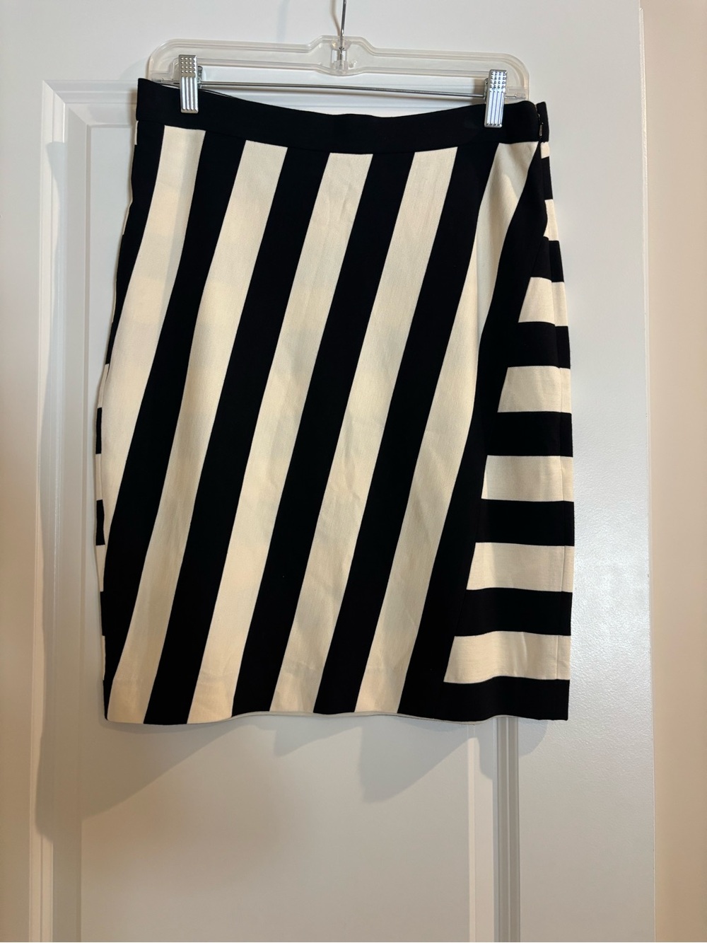 Banana Republic Black and White Striped Pencil Skirt